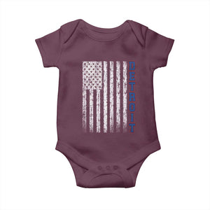 Detroit Michigan State Pride Vintage American Flag Baby Onesie TS11 Maroon Print Your Wear