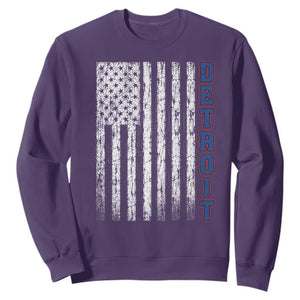 Detroit Michigan State Pride Vintage American Flag Sweatshirt TS11 Purple Print Your Wear