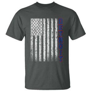 Detroit Michigan State Pride Vintage American Flag T Shirt TS11 Dark Heather Print Your Wear