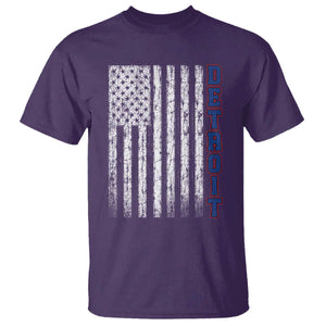 Detroit Michigan State Pride Vintage American Flag T Shirt TS11 Purple Print Your Wear