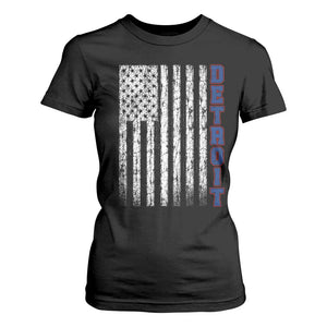 Detroit Michigan State Pride Vintage American Flag T Shirt For Women TS11 Black Print Your Wear