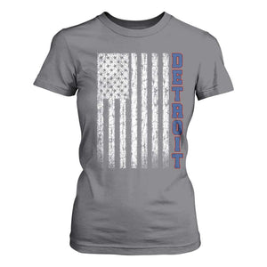 Detroit Michigan State Pride Vintage American Flag T Shirt For Women TS11 Charcoal Print Your Wear