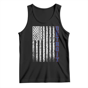 Detroit Michigan State Pride Vintage American Flag Tank Top TS11 Black Print Your Wear
