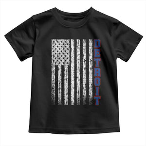 Detroit Michigan State Pride Vintage American Flag Toddler T Shirt TS11 Black Print Your Wear