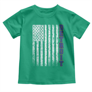 Detroit Michigan State Pride Vintage American Flag Toddler T Shirt TS11 Irish Green Print Your Wear