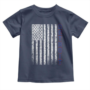 Detroit Michigan State Pride Vintage American Flag Toddler T Shirt TS11 Navy Print Your Wear