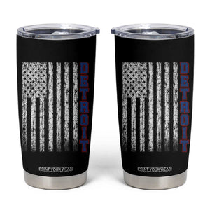 Detroit Michigan State Pride Vintage American Flag Tumbler Cup TS11 Black Print Your Wear