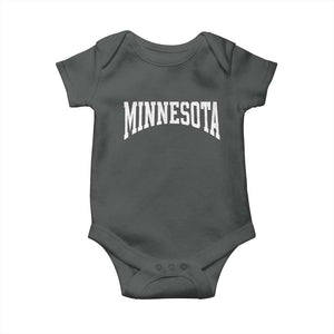 Minnesota MN State Throwback Design Vintage Baby Onesie TS11 Dark Heather Print Your Wear