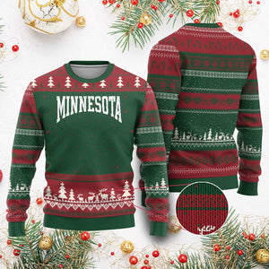 Minnesota MN State Throwback Design Vintage Ugly Christmas Sweater TS11 Red Green Print Your Wear