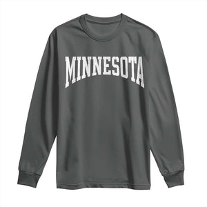Minnesota MN State Throwback Design Vintage Long Sleeve Shirt TS11 Dark Heather Print Your Wear