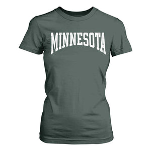 Minnesota MN State Throwback Design Vintage T Shirt For Women TS11 Dark Forest Green Print Your Wear