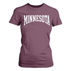 Minnesota MN State Throwback Design Vintage T Shirt For Women TS11 Maroon Print Your Wear