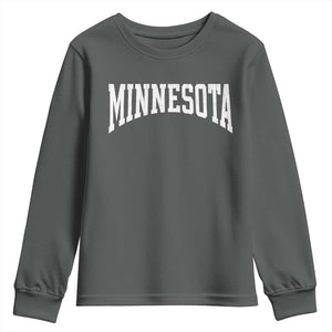 Minnesota MN State Throwback Design Vintage Youth Sweatshirt TS11 Dark Heather Print Your Wear
