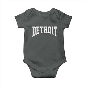 Detroit Michigan City Throwback Design Vintage Baby Onesie TS11 Dark Heather Print Your Wear