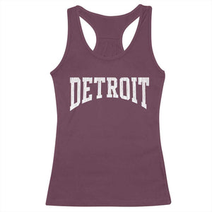 Detroit Michigan City Throwback Design Vintage Racerback Tank Top TS11 Maroon Print Your Wear