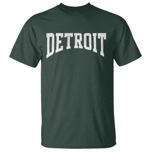 Detroit Michigan City Throwback Design Vintage T Shirt TS11 Dark Forest Green Print Your Wear