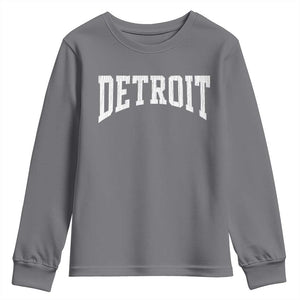 Detroit Michigan City Throwback Design Vintage Youth Sweatshirt TS11 Charcoal Print Your Wear
