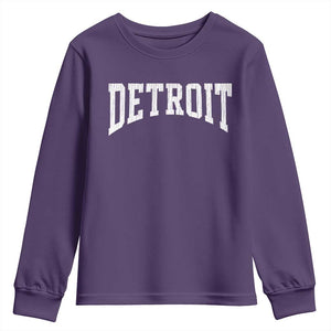 Detroit Michigan City Throwback Design Vintage Youth Sweatshirt TS11 Purple Print Your Wear