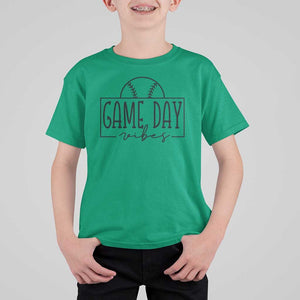 Funny Baseball T Shirt For Kid Game Day Vibes Ball Softball Player TS11 Irish Green Print Your Wear