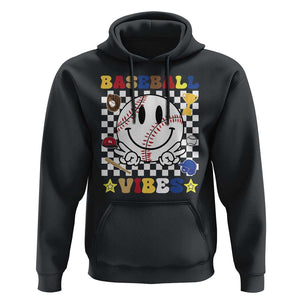 Funny Baseball Vibes Hoodie Retro Groove Green Ball TS11 Black Print Your Wear