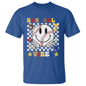 Funny Baseball Vibes T Shirt Retro Groove Green Ball TS11 Royal Blue Print Your Wear