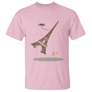 Funny Eiffel Tower T Shirt I Fell Banana Peel Fallen In Paris TS11 Light Pink Print Your Wear