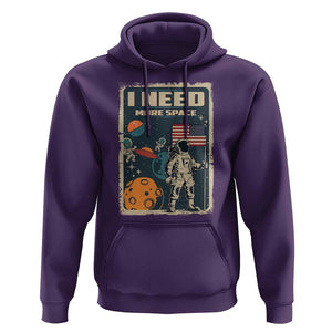 Funny I Need More Space Hoodie Retro Astronaut Spaceship Star Planets TS11 Purple Print Your Wear