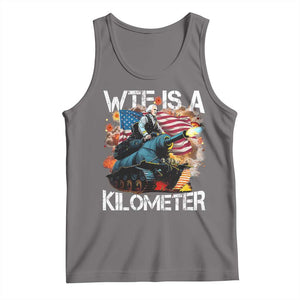 Funny WTF Is A Kilometer Tank Top Patriotic American Freedom George Washington TS11 Deep Heather Print Your Wear