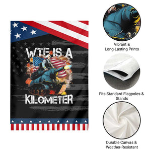 Funny WTF Is A Kilometer Garden Flag Patriotic American Freedom George Washington TS11 Print Your Wear