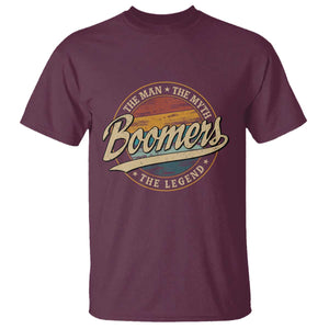 Boomers The Man The Myth The Legend T Shirt Retro Baby Boomers Generation TS11 Maroon Print Your Wear