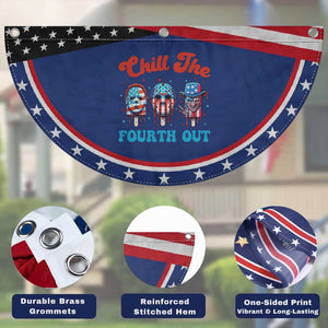 Funny Chill The Fourth Out Patriotic Fan Flag 4th of July Horror Movie Popsicle Mask USA Flag
