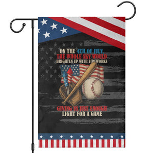 Funny 4th Of July Baseball Garden Flag The Whole Sky Would Brighten Up With Fireworks Giving Us Light For A Game TS11 Distressed Black Blue Print Your Wear