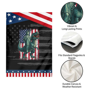 Funny Dinosaur Statue Of Liberty 4th Of July Garden Flag American Flag TS11 Print Your Wear