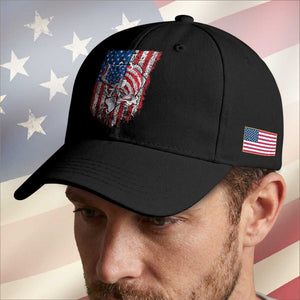 Funny Bass Fish Fishing Vintage American Flag Patriotic Baseball Cap TS11 Print Your Wear