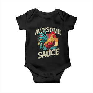 Funny Awesome Sauce Rooster Baby Onesie Vintage Retro Chicken TS11 Black Print Your Wear