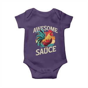 Funny Awesome Sauce Rooster Baby Onesie Vintage Retro Chicken TS11 Purple Print Your Wear