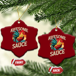 Funny Awesome Sauce Rooster Ceramic Ornament Vintage Retro Chicken TS11 Print Your Wear