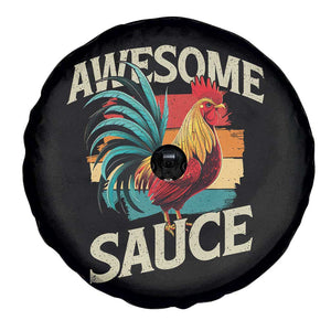 Funny Awesome Sauce Rooster Spare Tire Cover Vintage Retro Chicken TS11 Print Your Wear