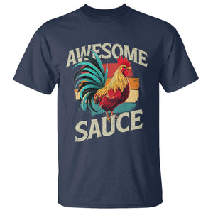 Funny Awesome Sauce Rooster T Shirt Vintage Retro Chicken TS11 Navy Print Your Wear