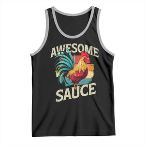 Funny Awesome Sauce Rooster Tank Top Vintage Retro Chicken TS11 Black Athletic Heather Print Your Wear