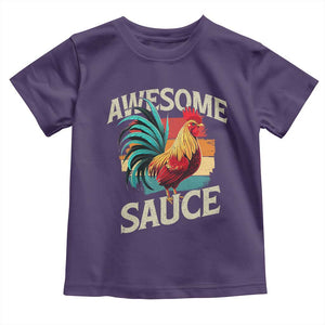 Funny Awesome Sauce Rooster Toddler T Shirt Vintage Retro Chicken TS11 Purple Print Your Wear