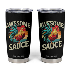 Funny Awesome Sauce Rooster Tumbler Cup Vintage Retro Chicken TS11 Black Print Your Wear