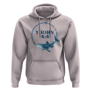 Whale Shark Lover Hoodie 1 John 4:4 Inspired Style Christian Aesthetic Ocean Animal TS11 Ice Gray Print Your Wear