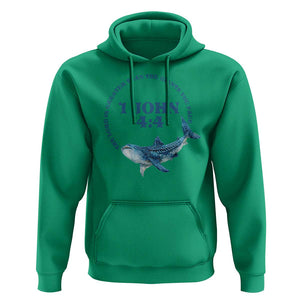 Whale Shark Lover Hoodie 1 John 4:4 Inspired Style Christian Aesthetic Ocean Animal TS11 Irish Green Print Your Wear