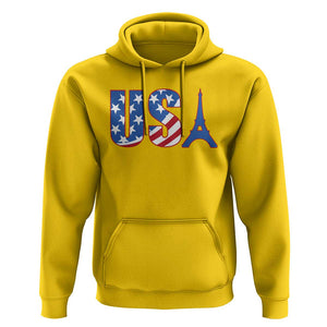 French-American Heritage Month Hoodie USA Eiffel Tower Paris Holiday Souvenir TS11 Daisy Print Your Wear