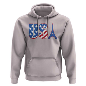 French-American Heritage Month Hoodie USA Eiffel Tower Paris Holiday Souvenir TS11 Ice Gray Print Your Wear