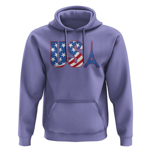 French-American Heritage Month Hoodie USA Eiffel Tower Paris Holiday Souvenir TS11 Violet Print Your Wear