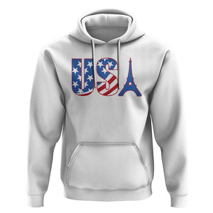 French-American Heritage Month Hoodie USA Eiffel Tower Paris Holiday Souvenir TS11 White Print Your Wear