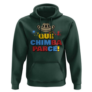 Qué Chimba Parce Hoodie Colombian Slang Sombrero Vueltiao TS11 Dark Forest Green Print Your Wear