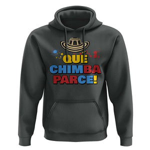 Qué Chimba Parce Hoodie Colombian Slang Sombrero Vueltiao TS11 Dark Heather Print Your Wear